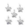 925 Sterling Silver Micro Pave Clear Cubic Zirconia Star Charms STER-D302-04B-S-1