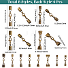 32Pcs 8 Styles Alloy Cord Ends HJEW-SC0003-09-2