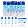 100Pcs 4 Colors Spray Painted ABS Plastic Imitation Pearl Beads OACR-FS0002-09B-1