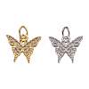 Brass Micro Pave Clear Cubic Zirconia Charms ZIRC-CA0001-02-1