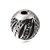 Engraved 304 Stainless Steel Beads STAS-H263-17AS-08-1