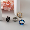 4 Colors Stainless Steel Grooved Finger Ring Settings STAS-TA0001-26A-5