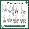 Butterfly Tibetan Style Alloy Pendant Decorations HJEW-HY00129-3