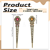 2Pcs 2 Colors Vintage Alloy Hair Sticks OHAR-LP0004-01C-2