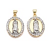 Brass Micro Pave Cubic Zirconia Pendants KK-T070-25G-1