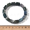 Column Natural Moss AgateBeads Stretch Bracelets for Women Men BJEW-A148-01A-28-5