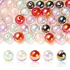 100Pcs UV Plating Transparent Rainbow Iridescent Acrylic Beads TACR-CJ0001-59-1