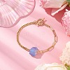 Electroplated Hexagon Prism Natural Quartz Link Bracelets BJEW-JB10753-02-2