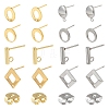 16Pcs 8 Styles 304 Stainless Steel Stud Earring Findings STAS-FS0001-84-1