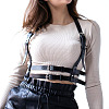 Imitation Leather Adjustable Waist Body Chains with Platinum Tone Alloy Rings WG8200F-02-4