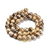 Electroplated Natural Tiger Eye Round Beads Strands G-L598-A04-02-3