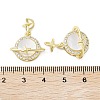 Rack Plating Planet Brass Micro Pave Cubic Zirconia Pendants KK-E102-30G-3