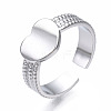 Non-Tarnish 304 Stainless Steel Heart Cuff Ring RJEW-T023-61P-3