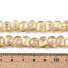 Handmade Lampwork Inner Flower Rondelle Beads Strands LAMP-T022-24I-4