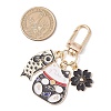 Fortune Cat Fish Flower Alloy Enamel Pendant Decorations HJEW-JM02873-02-3