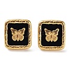 6 Pair 2 Color Square & Butterfly Acrylic Stud Earrings EJEW-A024-05-3