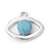 Natural Red Agate & Unakite & Synthetic Turquoise & Opalite Eye Pendants PALLOY-JF03886-3