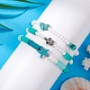 3Pcs 3 Styles Flat Round Handmade Polymer Clay Beads Beaded Stretch Bracelets BJEW-TA00583-5