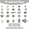 100Pcs 25 Styles Tibetan Style Alloy Beads TIBEB-YW0001-29-2