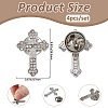 4Pcs Floral Cross Zinc Alloy Rhinestone Lapel Pin Backs for Backpack Clothes JEWB-FH0002-32P-2