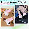 Bowknot Cotton Womens Knitting Floral Lace Wrist Cuffs For Wedding Party AJEW-WH20060-34A-4
