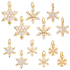12Pcs 6 Styles Brass Micro Pave Clear Cubic Zirconia Pendants KK-GA0001-93-1