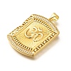 Rack Plating Brass Micro Pave Cubic Zirconia Pendants KK-L226-025G-2