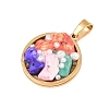 Natural Mixed Stone Chip and Plastic Pearl Pendants GG-CBAAD09-01G-03-2