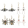 Halloween Glass Seed Bead Dangle Earrings EJEW-MZ00769-3