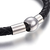 Leather Braided Cord Bracelets BJEW-E352-05A-P-3
