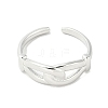 Double Knot Brass Open Cuff Ring for Women RJEW-A040-05P-2