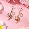 304 Stainless Steel Butterfly & Mushroom Dangle Earrings for Women EJEW-JE06235-02-2