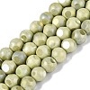 Ombre Effect Dyed Electroplate Opaque Glass Beads Strands EGLA-Q130-01A-10-1