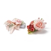 Silk Cloth Imitation Flower Brooch AJEW-XCP0001-91-4