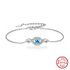 Rhodium Plated 925 Sterling Silver Eye Link Bracelet for Women STER-M116-11P-1