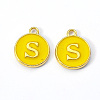 Golden Plated Alloy Enamel Charms ENAM-S118-09S-2