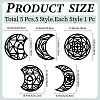 Wood Moon Phase Pendant Decoration HJEW-WH20013-003-2