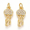 Brass Micro Pave Cubic Zirconia Pendants KK-N257-12G-1