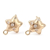 Brass Pave Clear Cubic Zirconia Stud Earring Findings KK-N256-02G-E-1