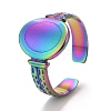 Rainbow Color Ion Plating(IP) 304 Stainless Steel Open Cuff Rings RJEW-A005-15-2