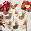 10Pcs 2 Style Wooden & Imitation Leather Pendant Keychain KEYC-TA0001-23-4