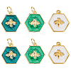 6Pcs 3 Styles Brass & 304 Stainless Steel Enamel Charms FIND-HS0002-30-1