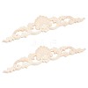Natural Solid Wood Carved Onlay Applique Craft WOOD-WH0101-71-1