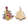 Christmas Alloy Rhinestone Stud Earrings for Women EJEW-U024-01G-02-2