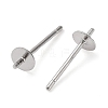 Rhodium Plated 925 Sterling Silver Stud Earring Findings STER-E068-01A-P-2