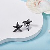 1 Pair Starfish Brass Micro Pave Clear Cubic Zirconia Studs Earrings EJEW-SZ0002-08EB-5