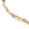 Faceted Round Natural Tourmaline Beaded Anklets AJEW-AN00360-02-2