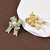 Bowknot Brass Stud Earrings LS-EJEW-Z156-01G-2