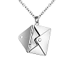 Stainless Steel Envelope Pendant Necklaces GL7398-2-1