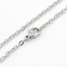 Unisex Casual Style 304 Stainless Steel Cable Chain Necklaces STAS-O037-45P